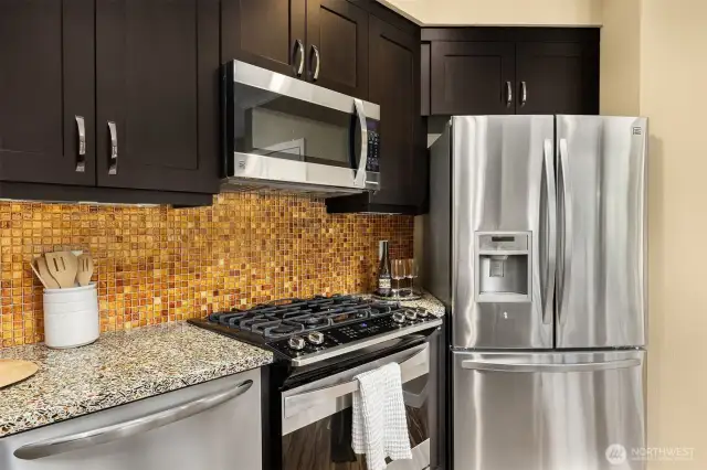 Stainless steel appliances & food pantry