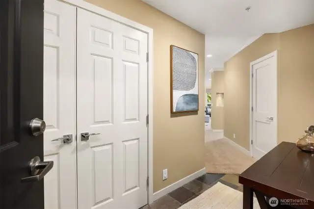 Sophisticated entry with large coat closet