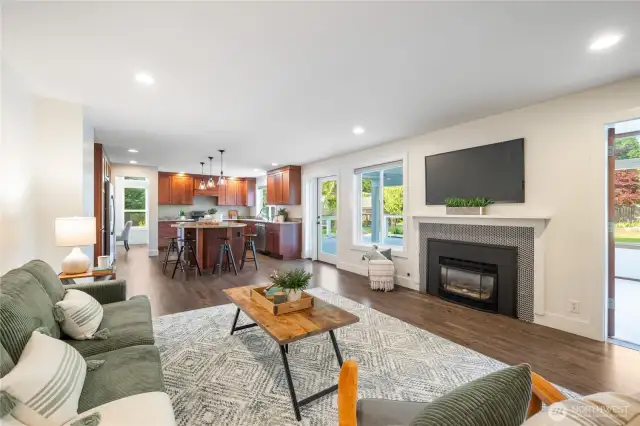 Family room adjacent the kitchen; easy flow to the yard.