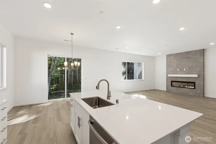 ***Actual Home *** Kitchen island and living area