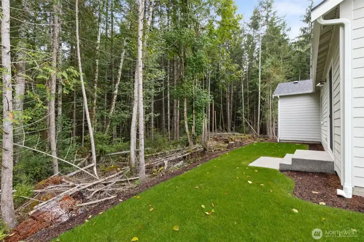 ***Actual Home *** Beautiful back yard with green space behind.