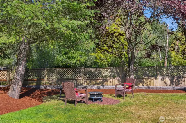 Fully fenced backyard