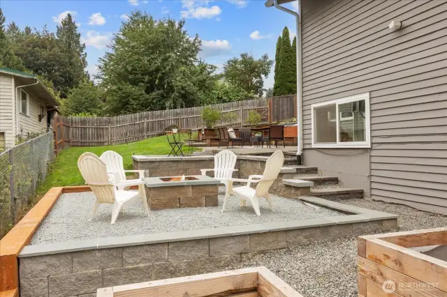 Newly built fire pit patio
