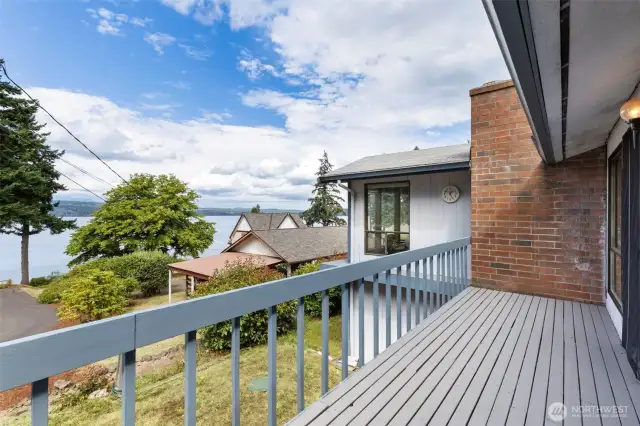 Panoramic views of the Olympic mountains & Hood Canal adorn the views from the Primary bedroom deck.