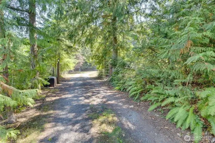 Gated driveway entrance
