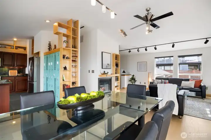 Notice the vaulted ceiling & beautiful new floors!