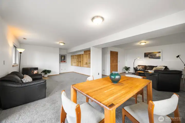 There is a separate entrance to the family room as well