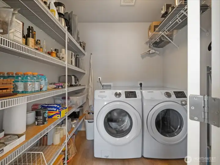 Main level pantry and laundry