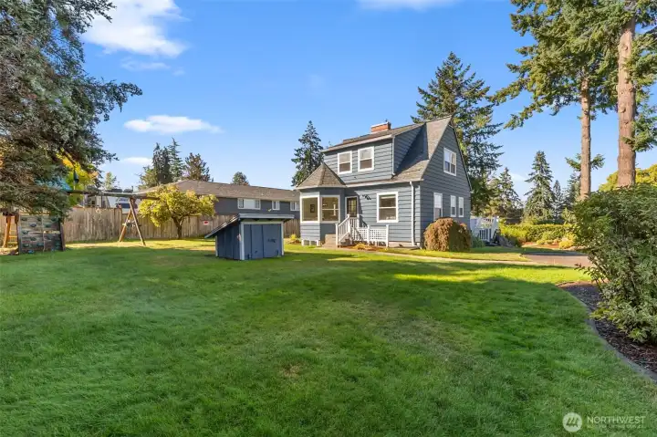 Backyard here to play, relax -- or even Build another home!