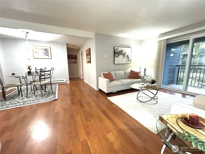 living room and dining room