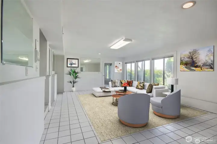 2nd seating area/family room that can EASILY be TURNED INTO A KITCHEN to accompany the 1 bed & 1 bath already downstairs.