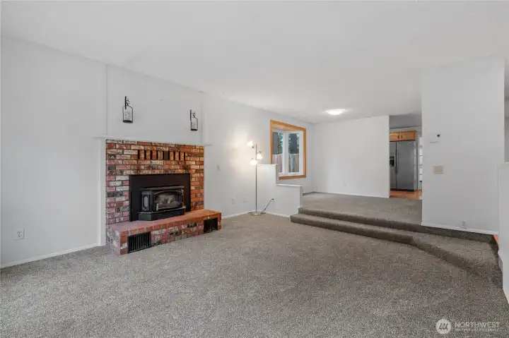Living room facing dining room