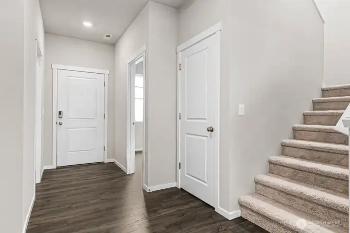 Wide entry with den at the front of the home perfect for an office.Pictures are for representational purposes only, colors and features may vary.