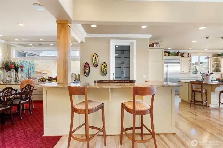 Butlers Sink With Wine Fridge and Ice Maker.