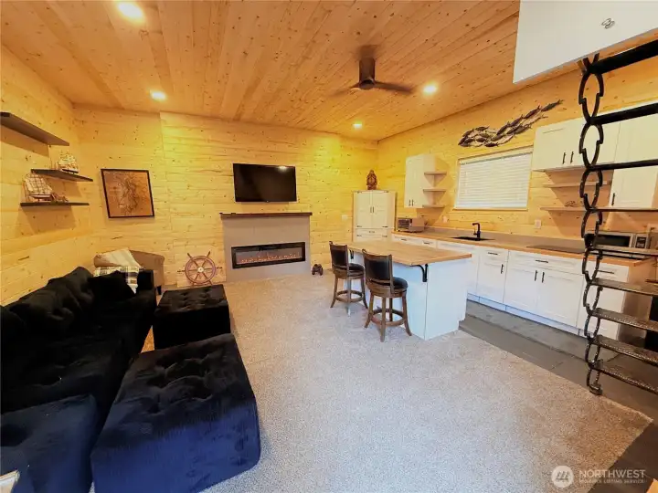 Interior of day use garage