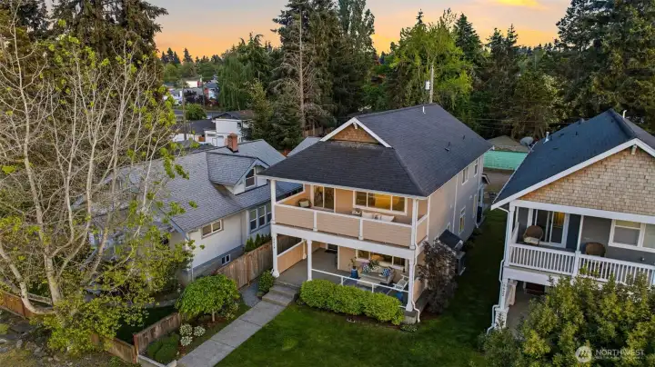 Stunning craftsman exterior with double covered porches and matching cedar T&G ceilings — turn-key 2016-built home in North Tacoma's coveted 98407. Stunning craftsman exterior with double covered porches and matching cedar T&G ceilings — turn-key 2016-built home in North Tacoma's coveted 98407.