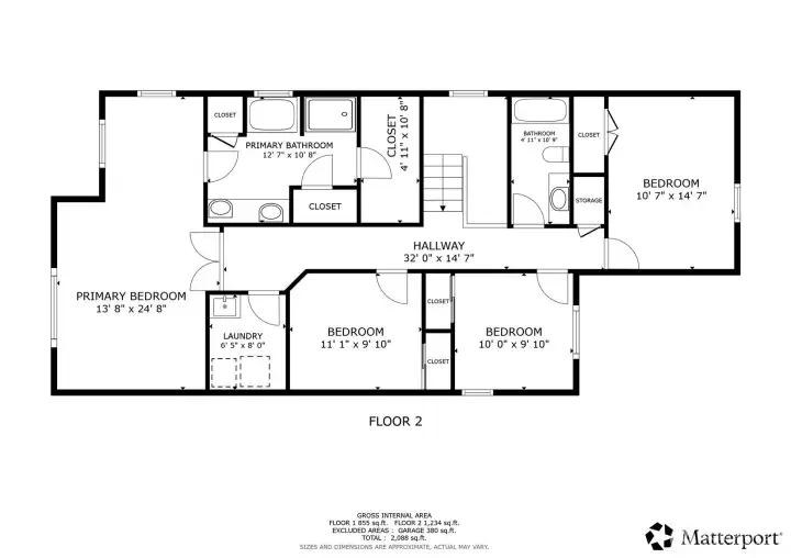 2nd Floor floorplan (approximations only - Broker not responsible for inaccurate dimensions)