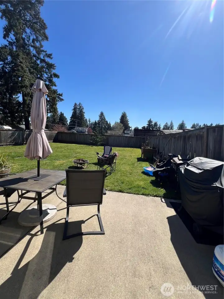 Back Yard Fully Fenced with Patio