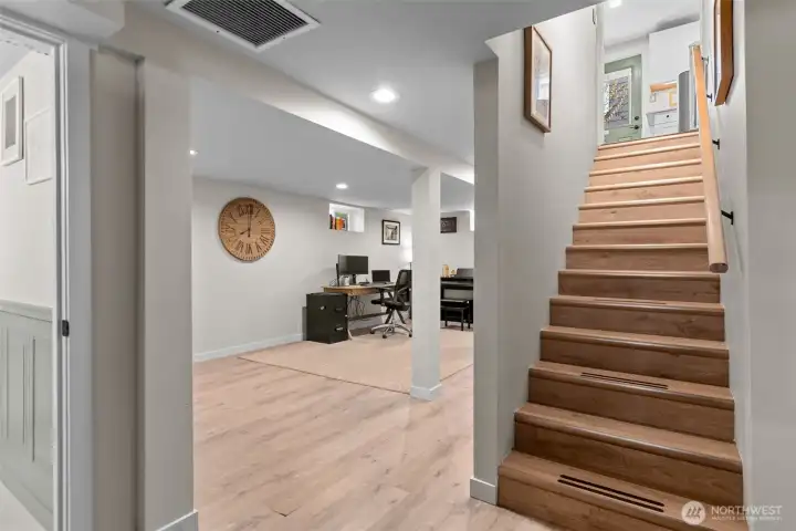 Now down the staircase to the finished lower floor