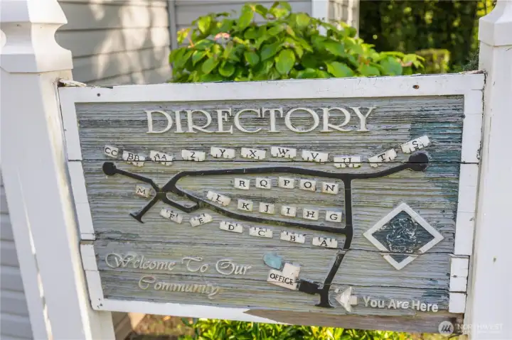 Latitude complex map by the main entrance (next to mailboxes)