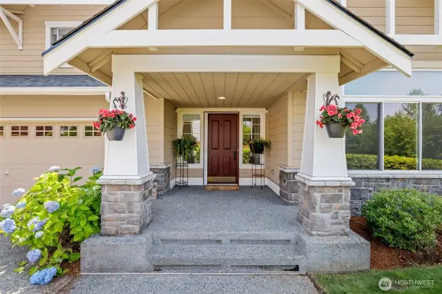 Welcoming, covered porch is great for the rainy season.