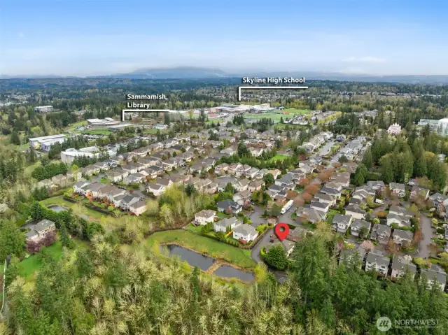 Just a few minutes to all the things you'll enjoy in Sammamish, schools, shopping, Library & YMCA
