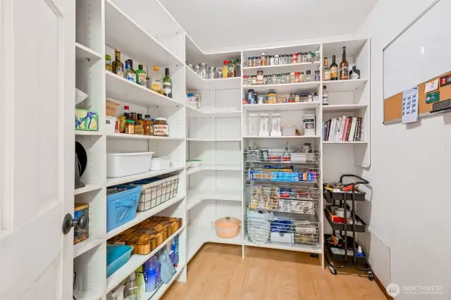 Huge walk in pantry to store all kinds of goodies.
