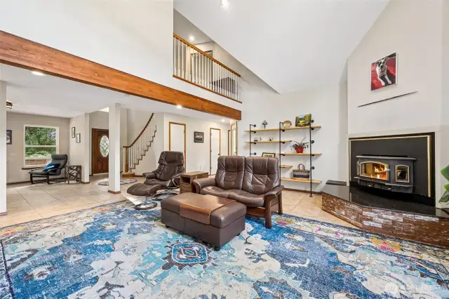 Taking a look back towards the front door of the living room and formal dining room.