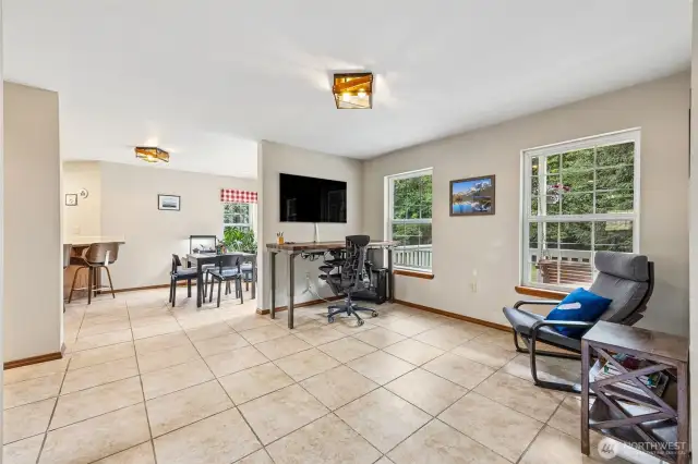 Formal dining room currently being used as an office space.