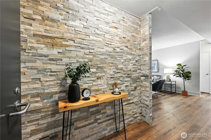 Check out your entry tile wall as you come into your beautifully updated home, gorgeous!