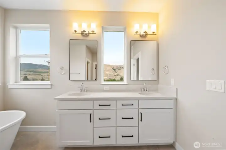 Double vanity - room to 'be'.