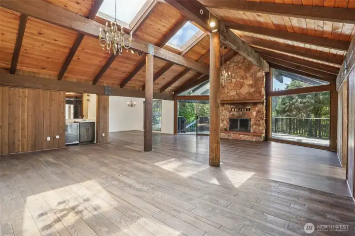 As you enter the lovely home notice the skylights and fenced decking for pleasure indeed.