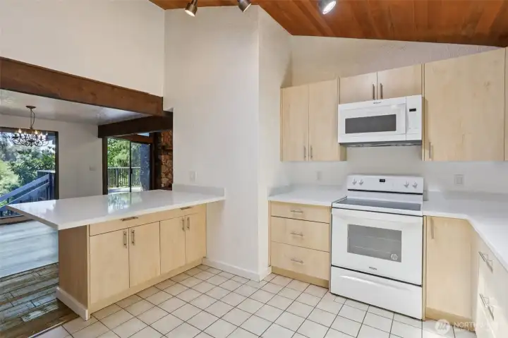 lovely.....Kitchen so much room and windows to view outdoors at every turn.