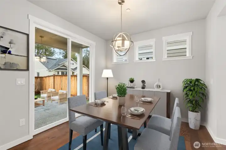 Home is under construction. Photos are of a previously built home with similar finishes from a different community that are virtually staged. Builder reserves the right to change features, plans, prices & specifications without notice. Features vary by plan. Buyer to verify square footage.