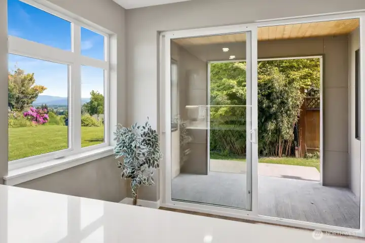 slider to covered back deck