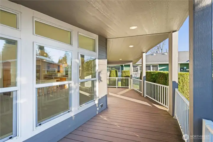 Spacious private covered patio, perfect for enjoying the outdoors.