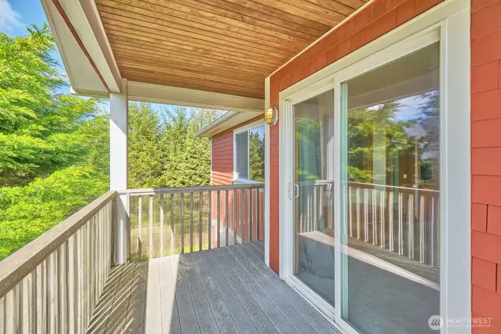 West-facing balcony off primary bedroom