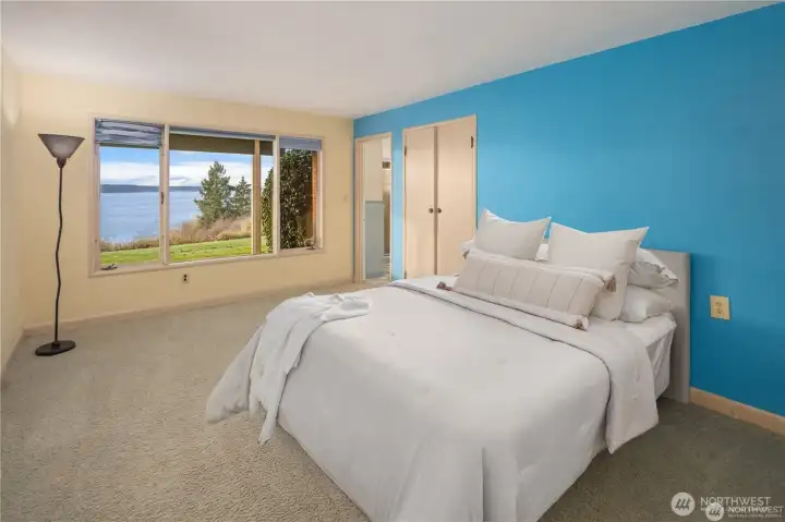Lower level bedroom with spacious walk in closet with a view and ensuite bathroom!
