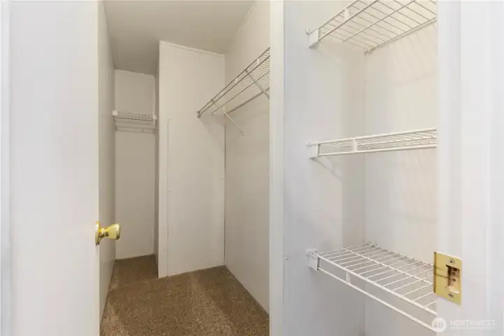 spacious primary closet