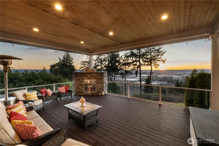 Sunset view from your covered outdoor living