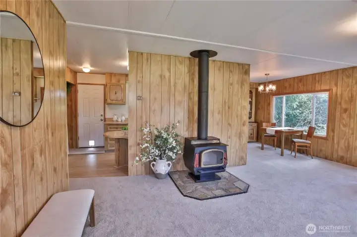 cozy wood burning stove