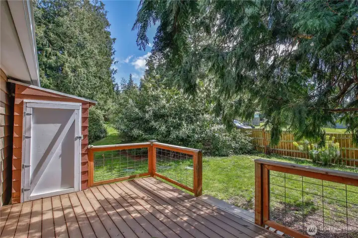 storage shed off back deck