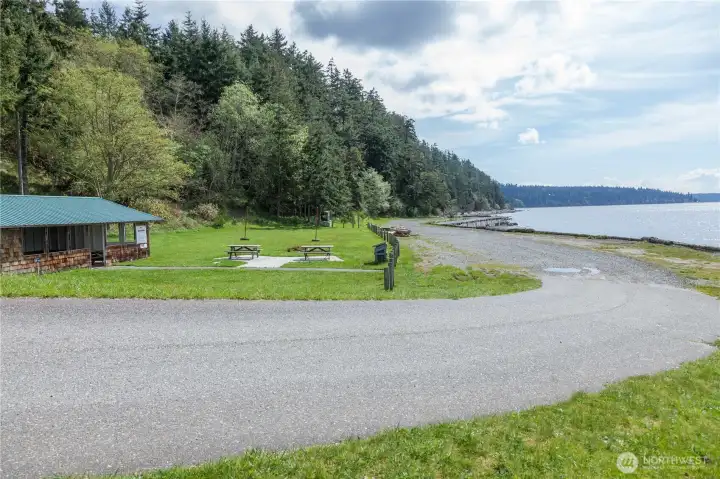 picnic shelter and boat ramp