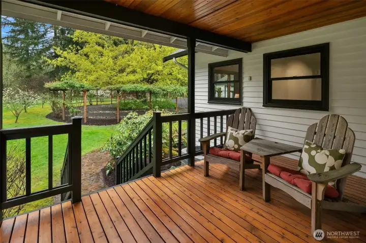 Enter through the wide west-facing veranda.