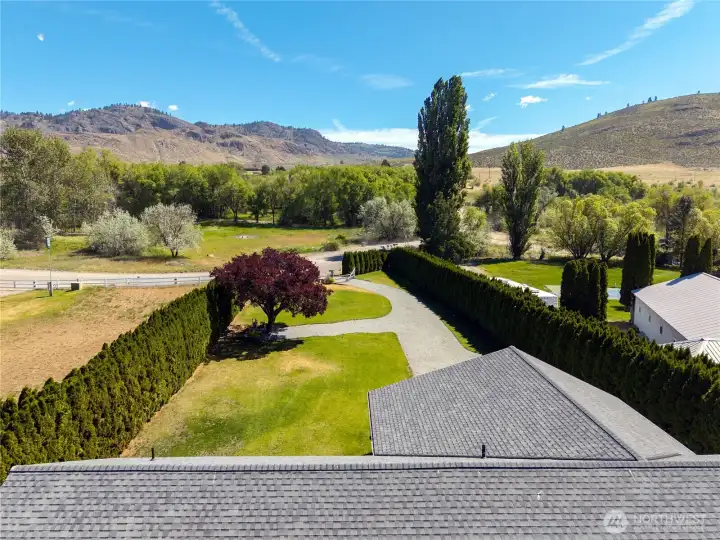 Aerial views looking east