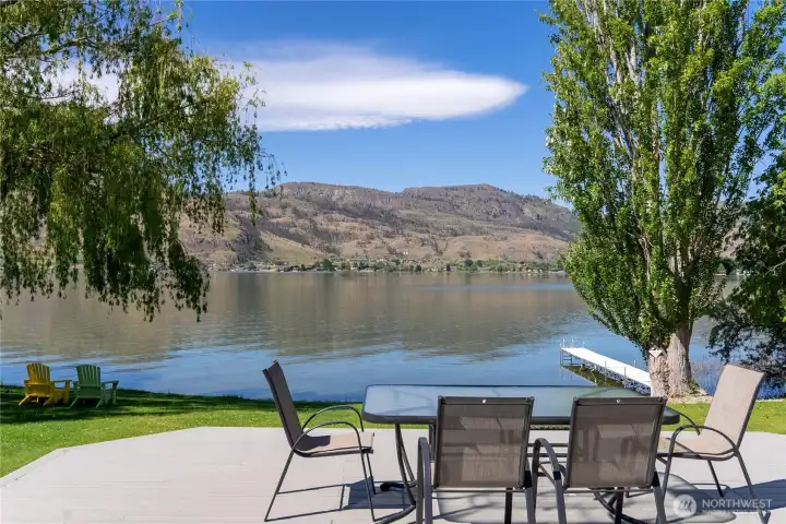 Large level yard with 100+ feet of waterfront
