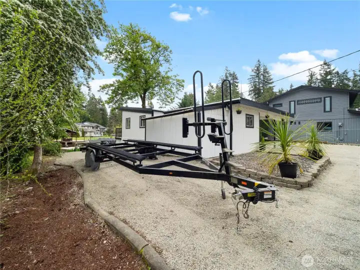 Ample parking for boats and trailers.