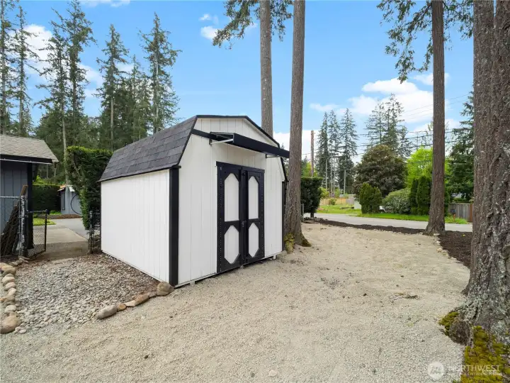 Outbuildings for storage.
