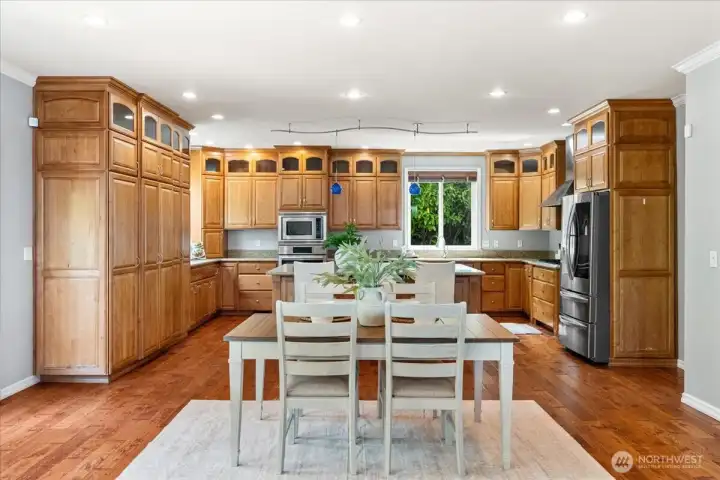 Large dining area looking towards the kitchen
