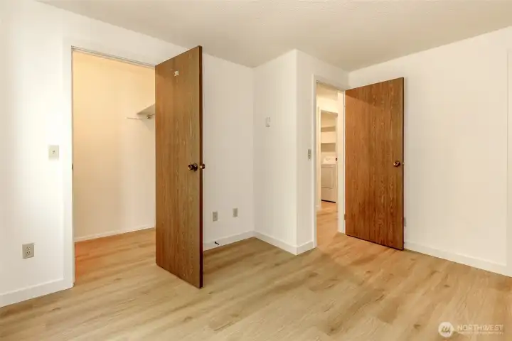 Bedroom with fresh paint and new vinyl plank floors Bedroom with fresh paint and new vinyl plank floors